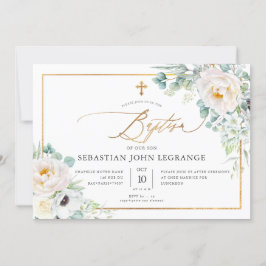 PixDezines H2牡丹ユーカリプテスバプテスマ 招待状