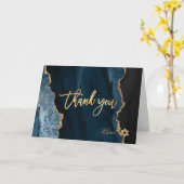 PixDezines H2石板ブルーアガテ(ユダヤ教の)バル・ミツバー✡ありがとうございます カード (黄色い花)