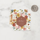 PixDezines H2秋ガーデンフラワーズサンキュー ノートカード (正面/裏面インサイチュ)