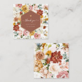 PixDezines H2秋ガーデンフラワーズサンキュー ノートカード (正面/裏面)