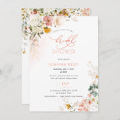 PixDezines H2秋ガーデンフラワーズブライダルシャワー セーブザデート (正面/裏面)