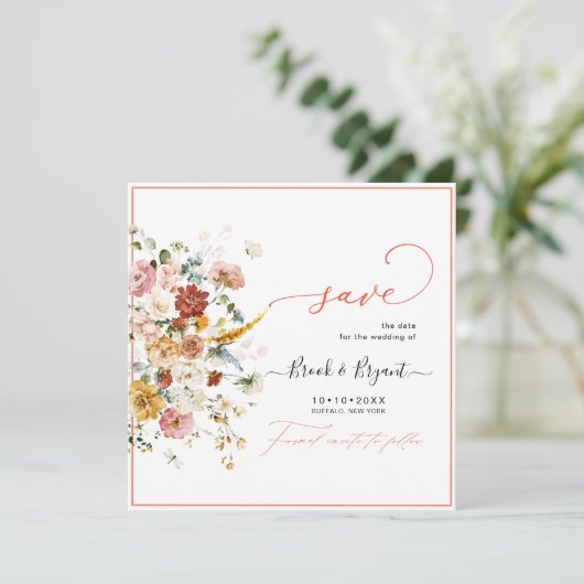 PixDezines H2秋ガーデン花の日付を保存 セーブザデート (スタンド正面)