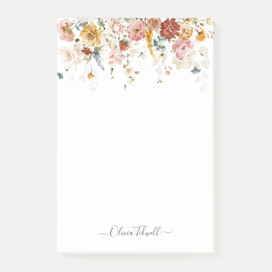 PixDezines H2素朴秋ガーデンフラワー ポストイット (正面)