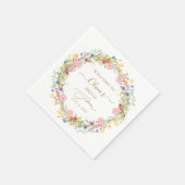 PixDezines H2繊細な野生の花ブライダルシャワー スタンダードカクテルナプキン (角)