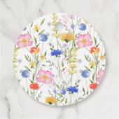 PixDezines H2繊細な野生の花ブライダルシャワー フェイバータグ (裏面)