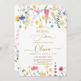 PixDezines H2繊細な野生の花ブライダルシャワー 招待状