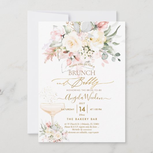 PixDezines H2赤面アラバスターバラブルンフバブリー 招待状 (正面)