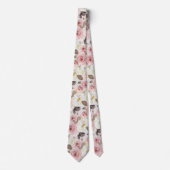 PixDezines H2赤面ダスティピンクローズDIYバックグランド ネクタイ (正面)