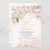 PixDezines H2赤面バラアジサイブライダルシャワー 招待状 (正面/裏面)