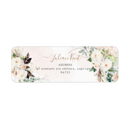 PixDezines H2赤面バラ差出人住所ラベル ラベル