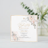 PixDezines H2赤面バラ第一聖餐会 招待状 (スタンド正面)