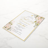 PixDezines H2赤面バラ第一聖餐会 箔招待状 (回転した状態)