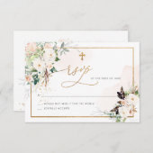 PixDezines H2赤面バラRSVP サンキューカード (正面/裏面)