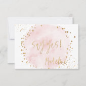 PixDezines H2赤面ピンクコットンキャンディ（ユダヤ教の）バル・ミツバーRSVP 招待状 (正面)