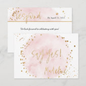 PixDezines H2赤面ピンクコットンキャンディ（ユダヤ教の）バル・ミツバーRSVP 招待状 (正面/裏面)