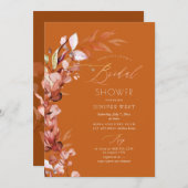 PixDezines H2錆秋ユーカリブライダルシャワー 招待状 (正面/裏面)