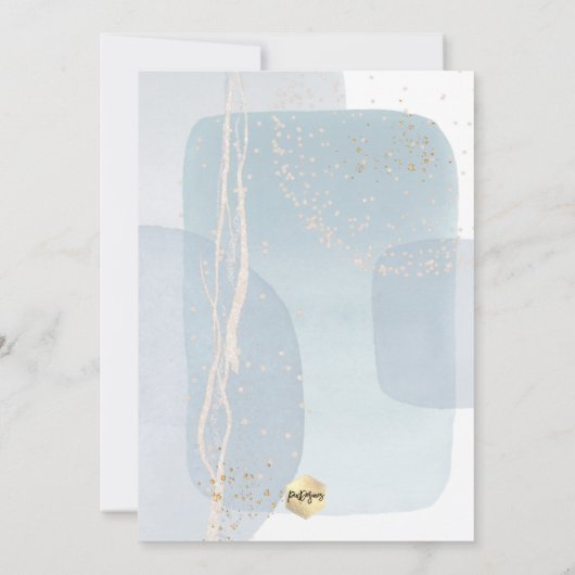 PixDezines H2青色《キリスト教》洗礼式や命名式+第1誕生日 招待状 (裏面)