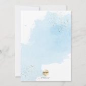 PixDezines H2青色《キリスト教》洗礼式や命名式+第1誕生日 招待状 (裏面)