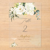 PixDezines H2 アルバスター ローズ ハイドランジア アクリル招待状 (正面)