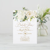 PixDezines H2 アルバスター ローズ ブライダル シャワー 招待状 (スタンド正面)