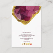 PixDezines H2 クォーツクリスタル ガーネット レッド ビジネスC 名刺 (裏面)