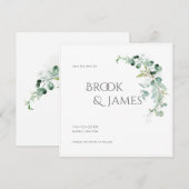 PixDezines H2 グリーン ユーカリ Save The Date セーブザデート (正面/裏面)