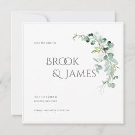 PixDezines H2 グリーン ユーカリ Save The Date セーブザデート