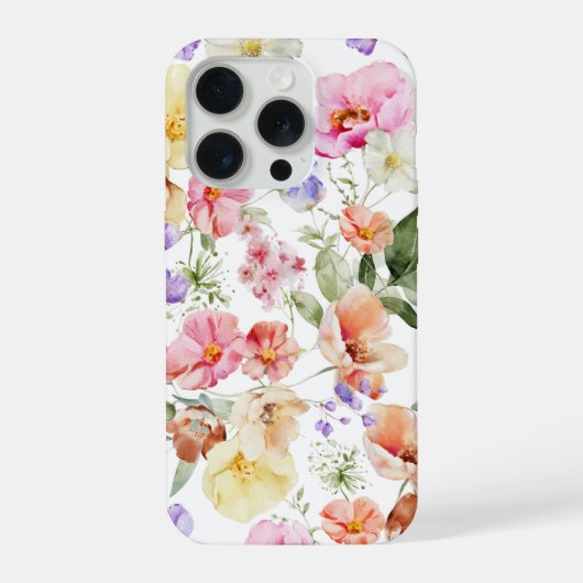 PixDezines H2 サマーガーデンフラワー DIY カラー iPhoneケース (裏面)