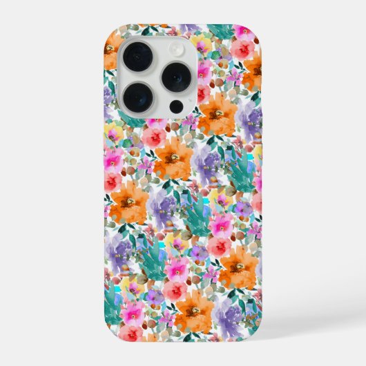 PixDezines H2 サマーフラワー ブライトハーユー iPhoneケース (裏面)