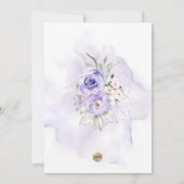 PixDezines H2 ダスティパープルのバラ ブライダルシャワー 招待状 (裏面)