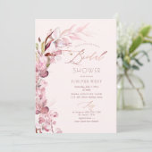 PixDezines H2 ダスティローズ ユーカリ ブライダルシャワー 招待状 (スタンド正面)