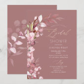 PixDezines H2 ダスティローズ ユーカリ ブライダルシャワー 招待状 (正面/裏面)