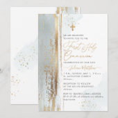 PixDezines H2 ダスティーブルー 初の聖体拝領 招待状 (正面/裏面)