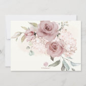 PixDezines H2 ダスティ ローズの花 招待状 (裏面)