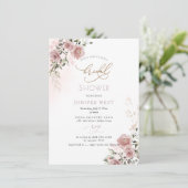 PixDezines H2 ダスティ ローズ フラワーブライダルシャワー セーブザデート (スタンド正面)