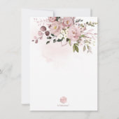 PixDezines H2 ダスティ ローズ フラワーブライダルシャワー セーブザデート (裏面)