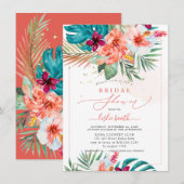 PixDezines H2 トロピカルパラダイス ブライダルシャワー 招待状 (正面/裏面)