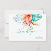 PixDezines H2 トロピカルフラワー＆フォリアージ サンキューカード (正面)