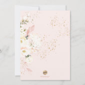 PixDezines H2 ハイドランジアとバラのピンクの洗礼 招待状 (裏面)