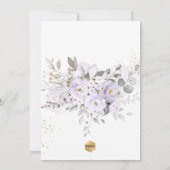 PixDezines H2 パープルのバラ ファーストホーリーコミュニオン 招待状 (裏面)