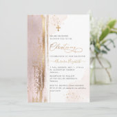 PixDezines H2 ブッシュピンク 洗礼招待状 招待状 (スタンド正面)