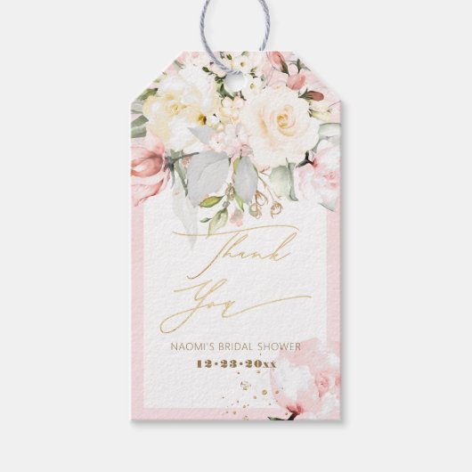 PixDezines H2 ブラッシュクリームローズ サンクス ギフトタグ (正面)