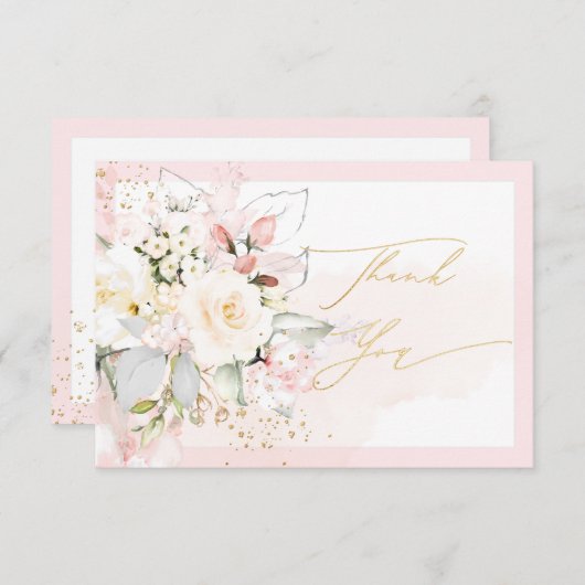 PixDezines H2 ブラッシュクリームローズ サンクス サンキューカード (正面/裏面)