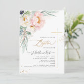 PixDezines H2 ブラッシュホワイト＋ブラッシュ ピオニー 洗礼 招待状 (スタンド正面)