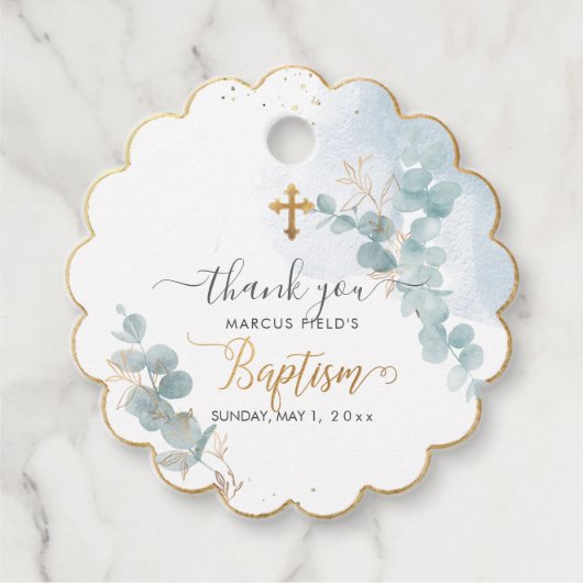 PixDezines H2 ブルーガム ユーカリ 洗礼 フェイバータグ (正面)