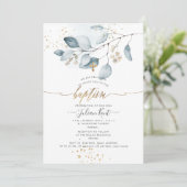 PixDezines H2 ブルーガム ユーカリ 洗礼 招待状 (スタンド正面)