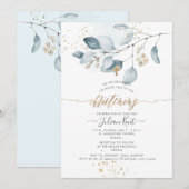 PixDezines H2 ブルーガム ユーカリ 誕生会 招待状 (正面/裏面)