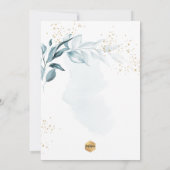 PixDezines H2 ブルー ユーカリ 洗礼 招待状 (裏面)