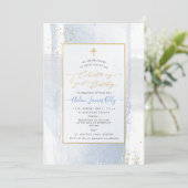 PixDezines H2 ブルー 誕生日のお祝い+2歳の誕生日招待状 招待状 (スタンド正面)