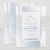 PixDezines H2 ブルー 誕生日のお祝い+2歳の誕生日招待状 招待状 (正面/裏面)